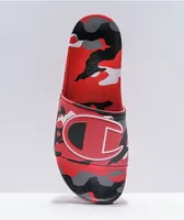 Champion IPO Camo Scarlet, Silver, & Black Slide Sandals