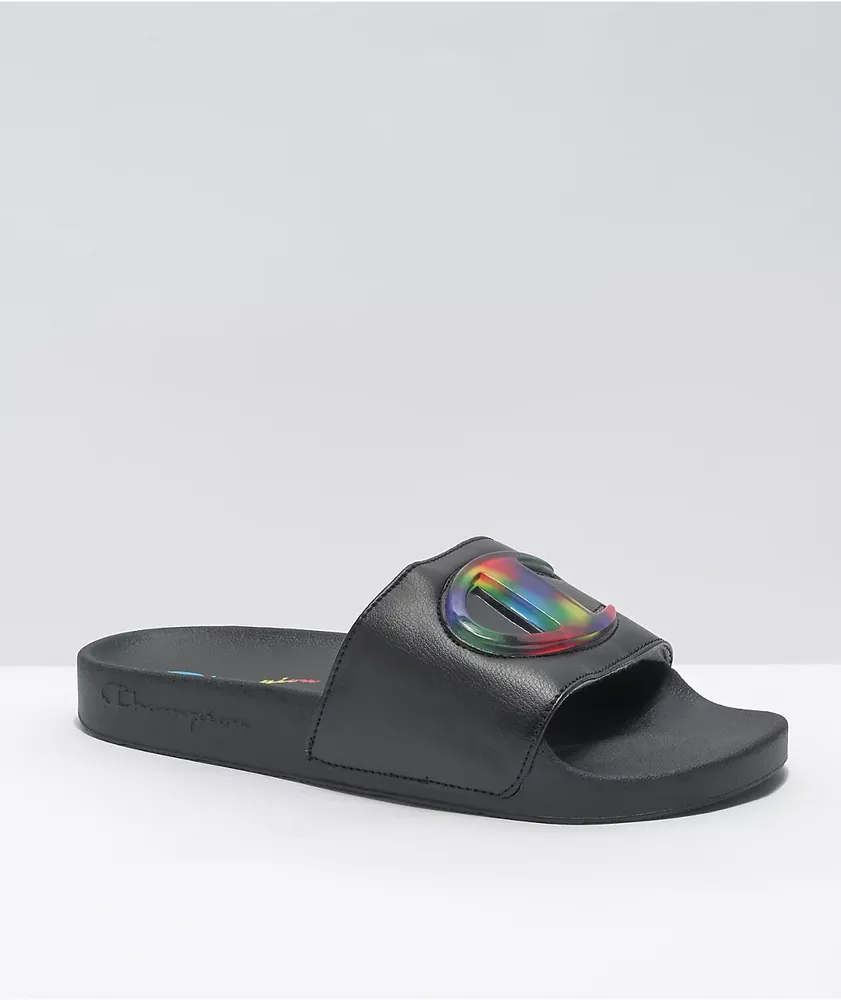 Champion IPO Jelly Black & Multicolored Slide Sandals