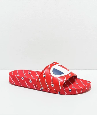 Champion IPO Repeat Red Slide Sandals