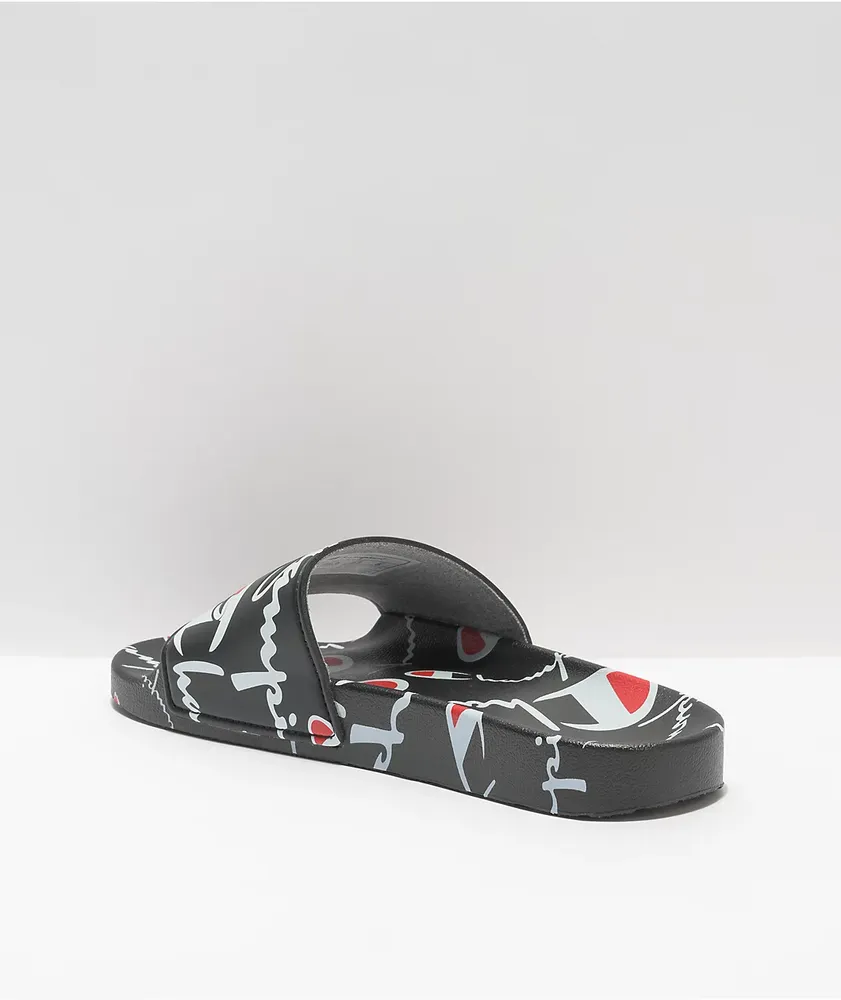 Champion IPO Warped Black Slide Sandals