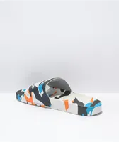 Champion IPO White, Blue & Orange Camo Slide Sandals