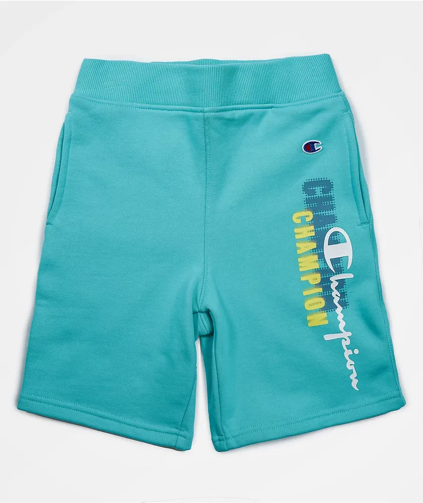 Champion Kids' Logo Teal Sweat Shorts