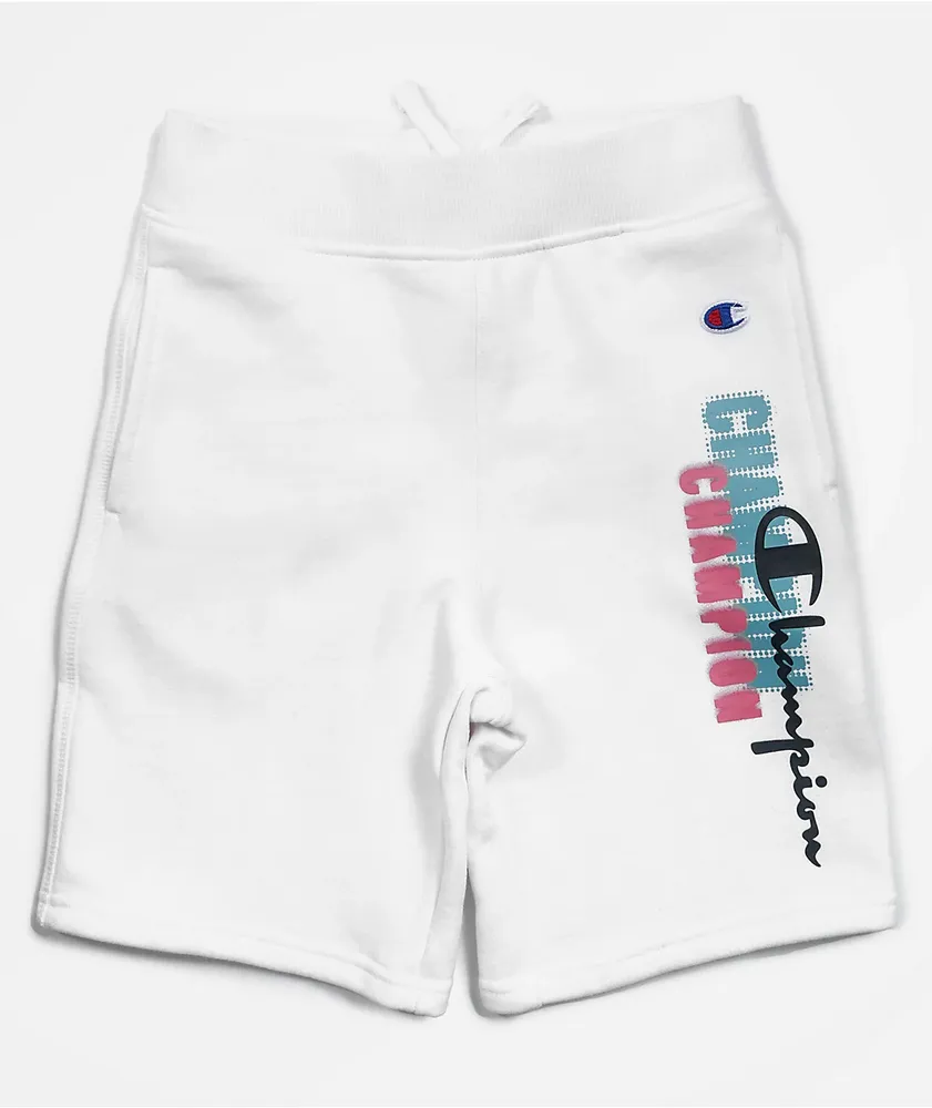 Champion Kids' Logo White Sweat Shorts