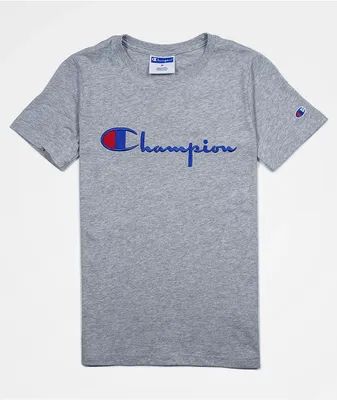 Champion Kids Script Heather Grey T-Shirt