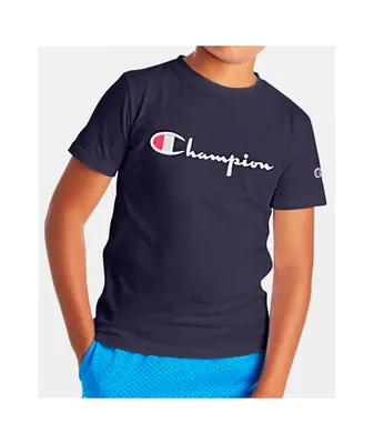 Champion Kids Vintage Script Navy T-Shirt