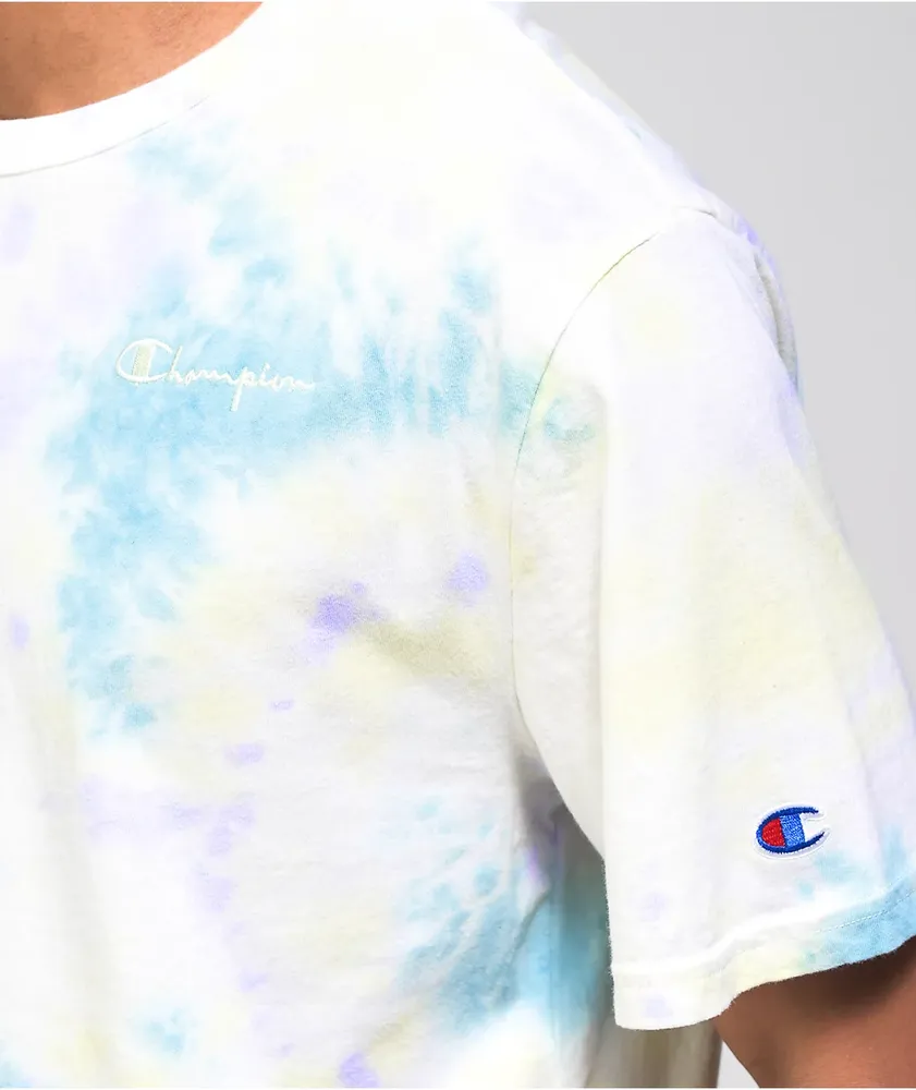 Champion Lightweight Lemon Glacier Blue, & Purple Tie Dye Sweat