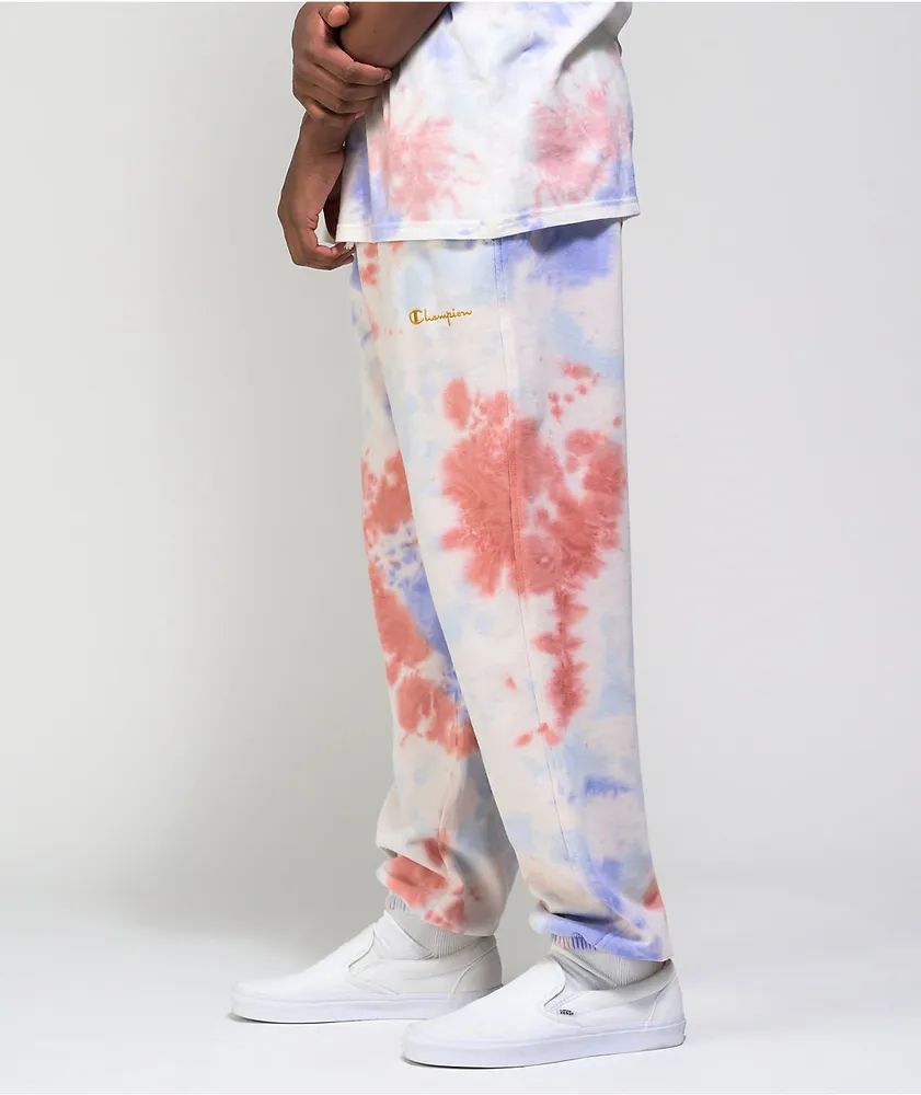 Champion Lightweight Charming Blue, Orange, & Purple Tie Dye Sweatpants