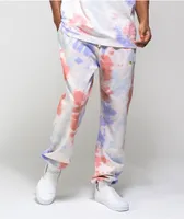 Champion Lightweight Charming Blue, Orange, & Purple Tie Dye Sweatpants