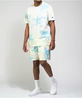 Champion Lightweight Jade & Yellow Tie Dye Shorts