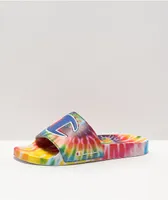 Champion Men's IPO Rainbow Tie Dye Slide Sandals