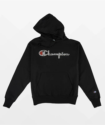 Champion Mixed Motif Black Hoodie