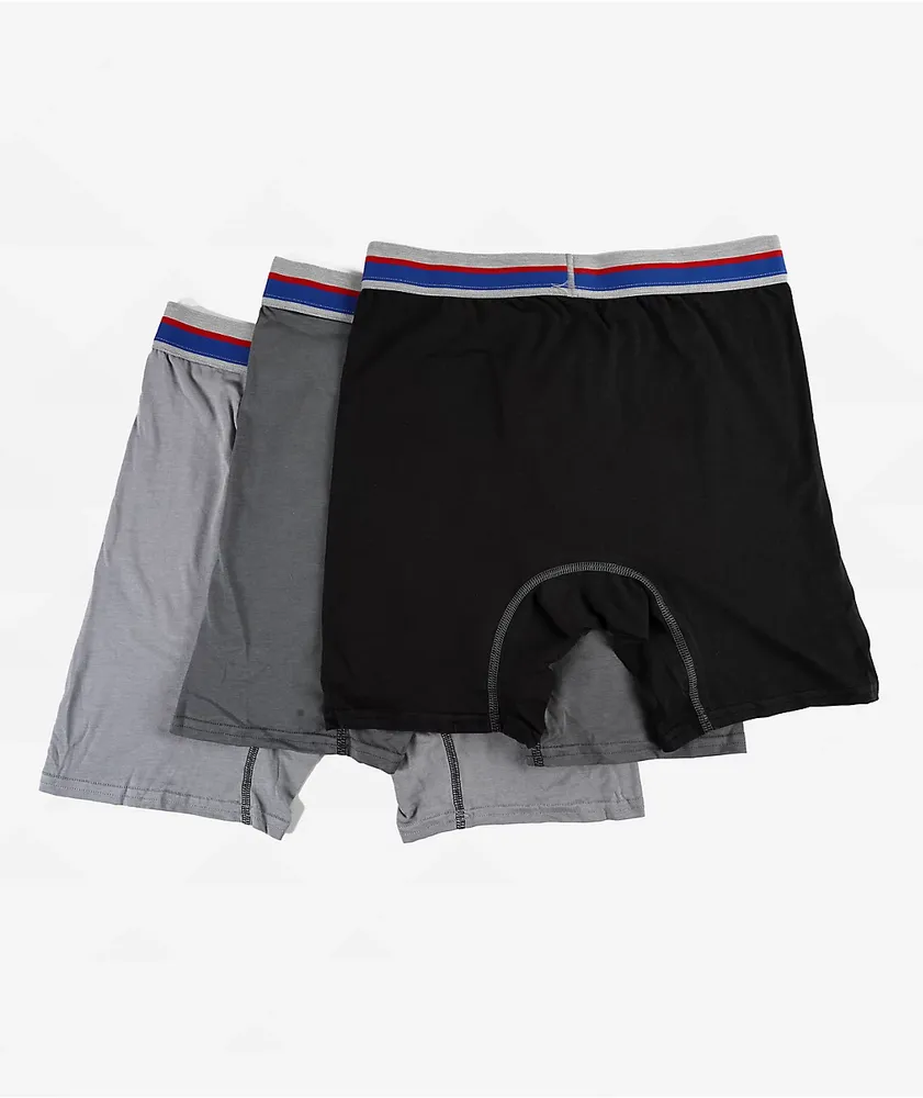 Champion Modal Ultra Soft Grey & Black 3 Pack Boxer Briefs