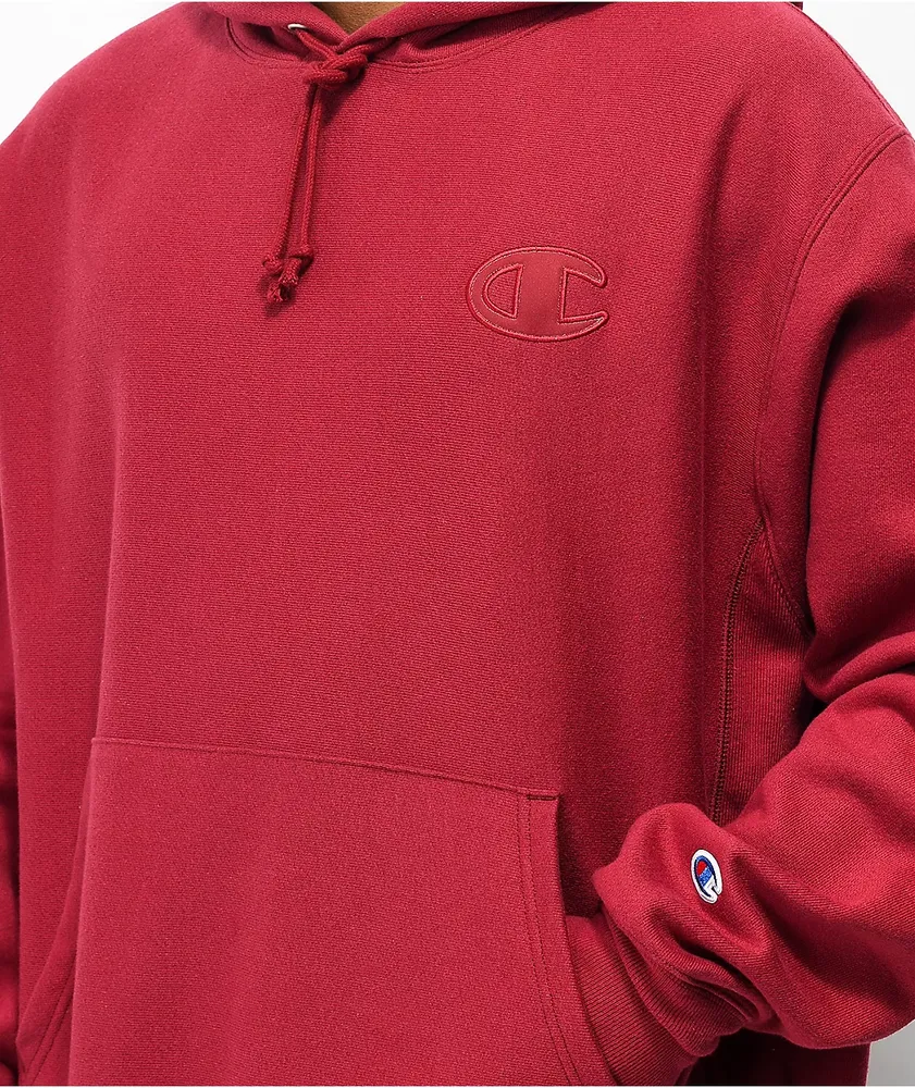 Champion Olde English Reverse Weave Cranberry Hoodie