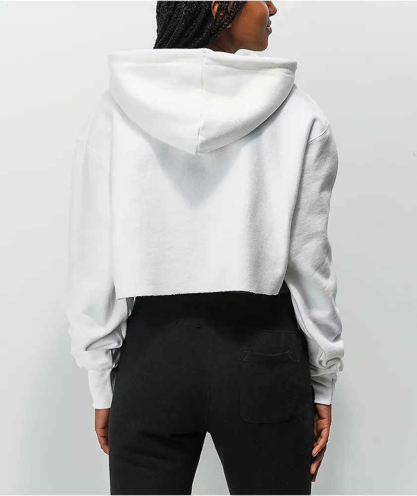 Champion Reverse Weave 3C White Crop Hoodie