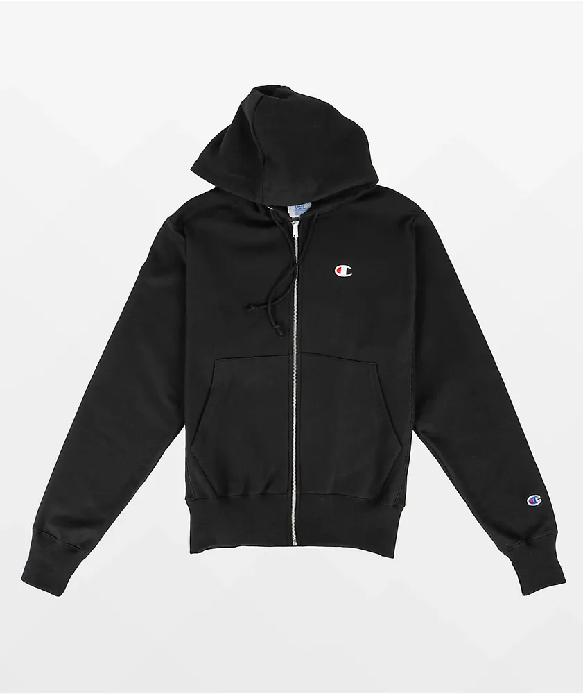 Champion Reverse Weave Black Zip Hoodie