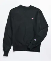 Champion Reverse Weave Boyfriend Fit Black Crewneck Sweatshirt