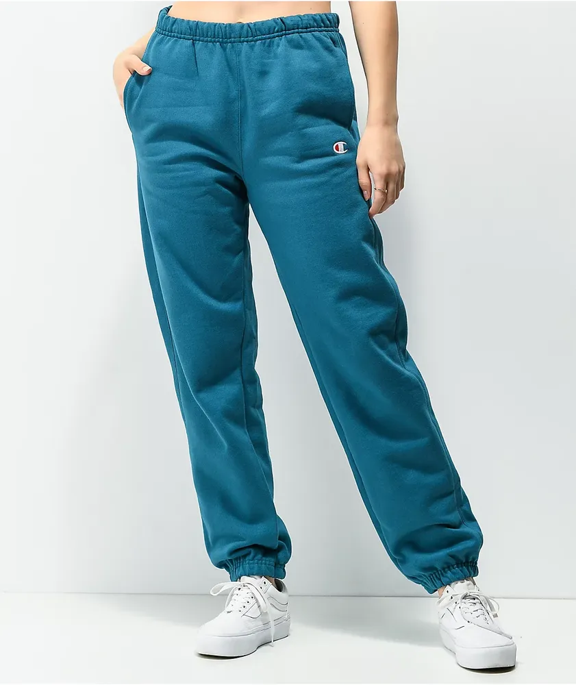 Champion Reverse Weave Boyfriend Fit Teal Sweatpants