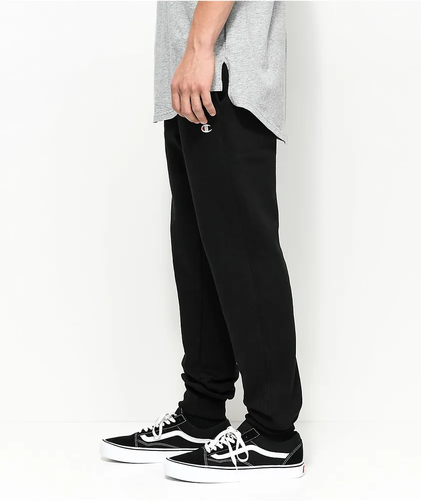 Champion Reverse Weave C Logo Black Jogger Pants