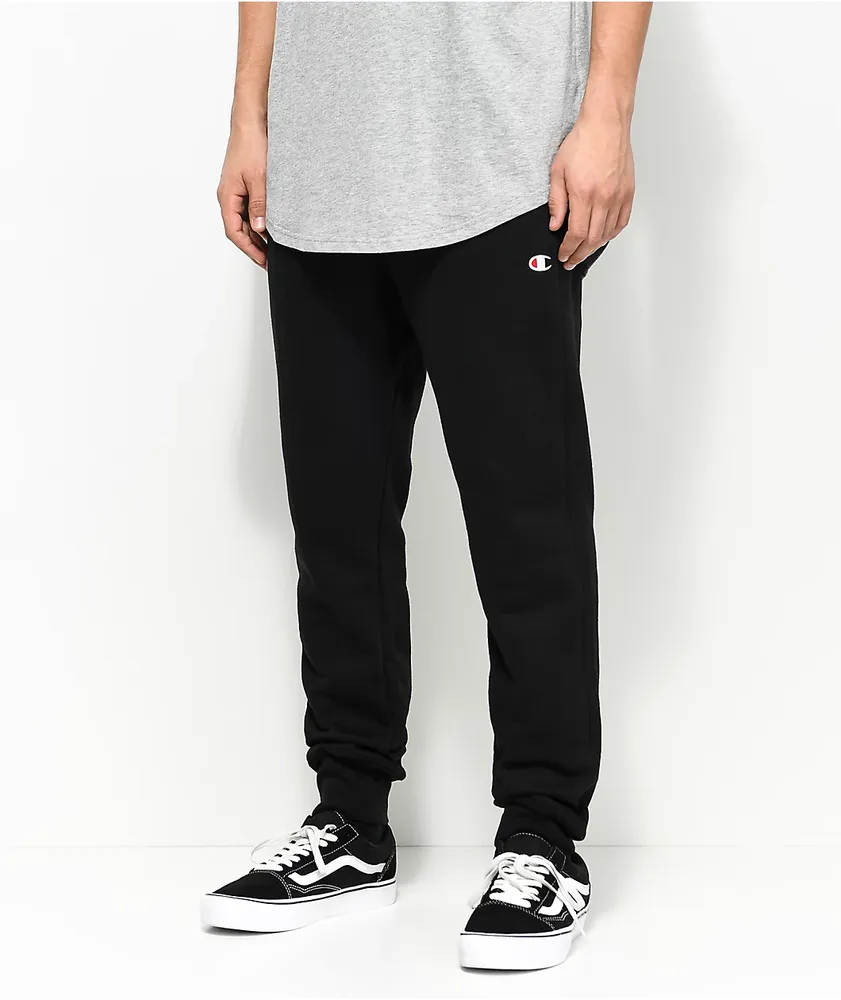 Champion Reverse Weave C Logo Black Jogger Pants