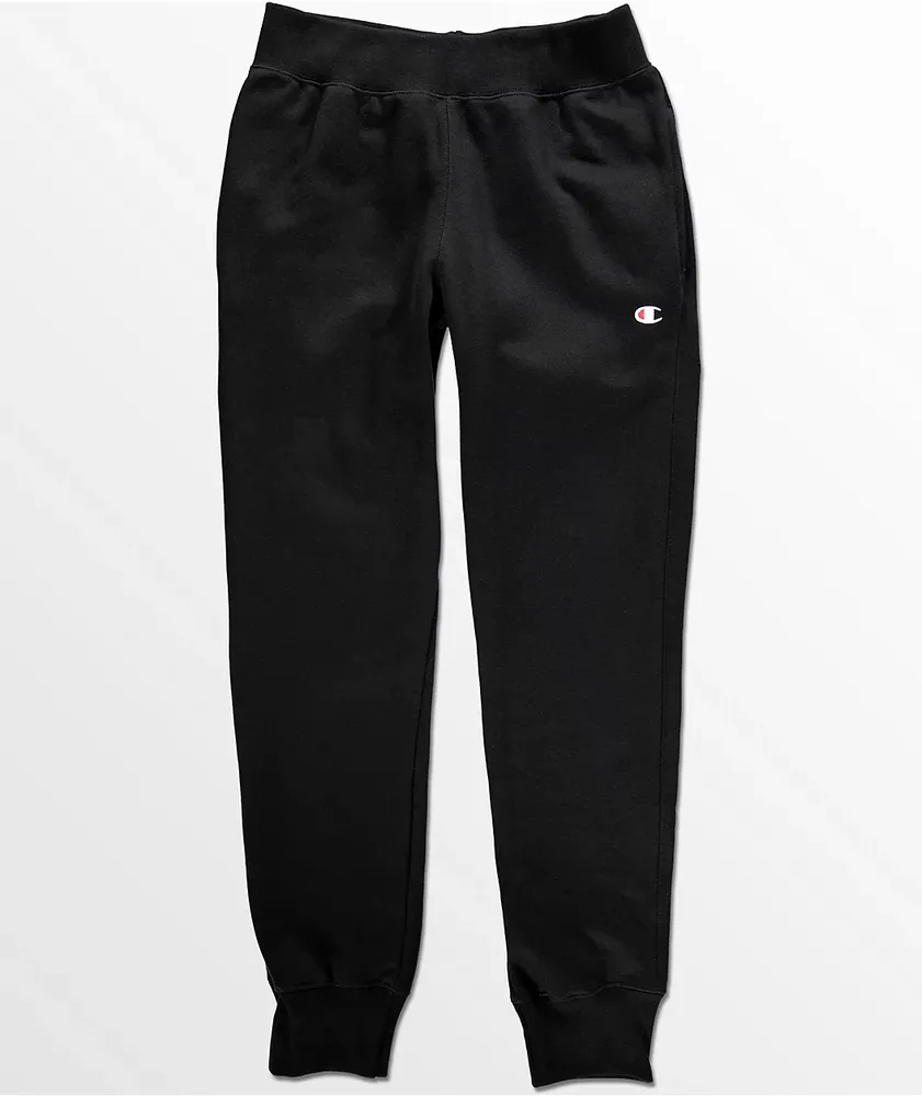 Champion Reverse Weave C Logo Black Jogger Pants