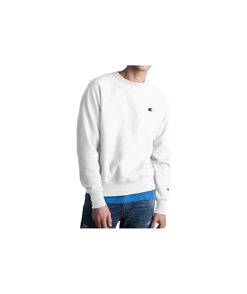 Champion Reverse Weave C-Logo White Crewneck Sweatshirt