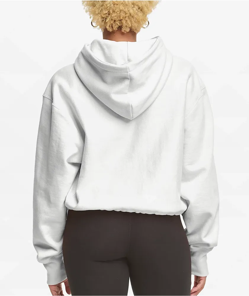 Champion Reverse Weave Cinch Bottom Black Crop Hoodie