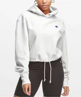 Champion Reverse Weave Cinch Bottom Black Crop Hoodie