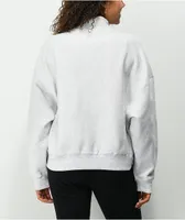 Champion Reverse Weave Silver Grey Crop Mock Neck Sweatshirt