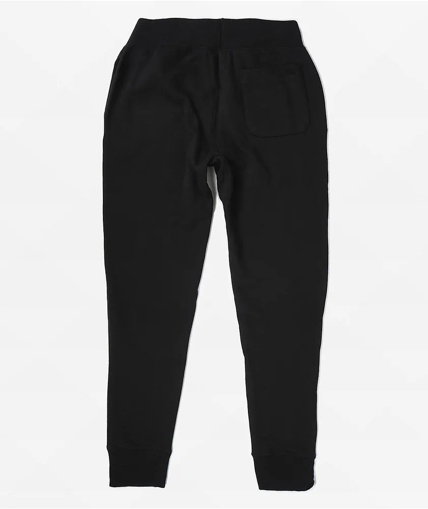 Champion Reverse Weave Small Logo Black Sweatpants