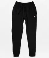 Champion Reverse Weave Small Logo Black Sweatpants