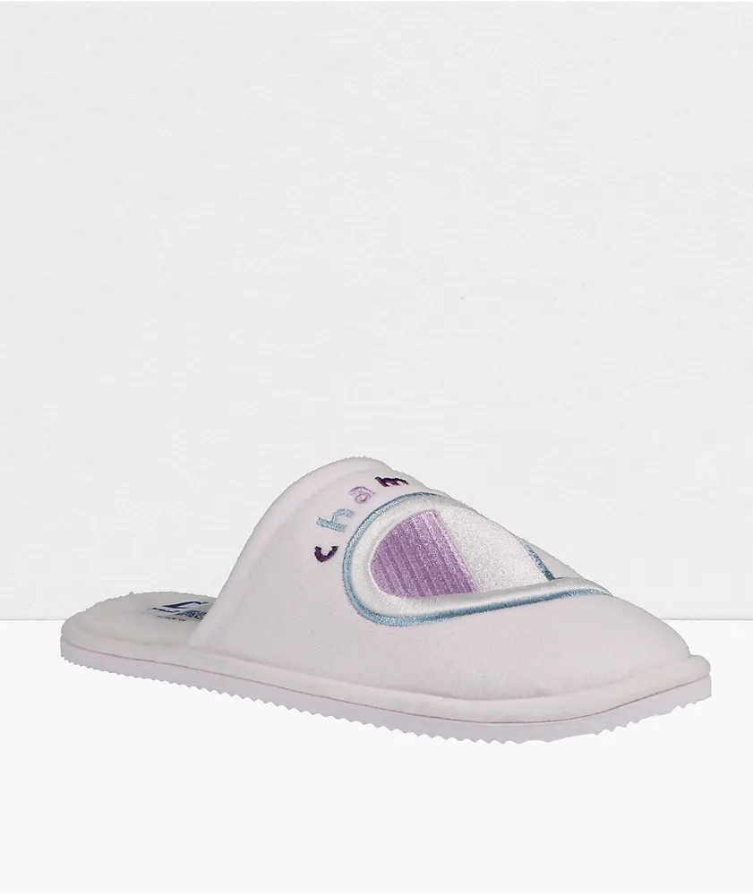 Champion Sleepover II White & Lilac Slippers