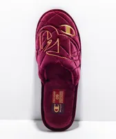 Champion Sleepover Lux Red & Gold Velvet Slippers