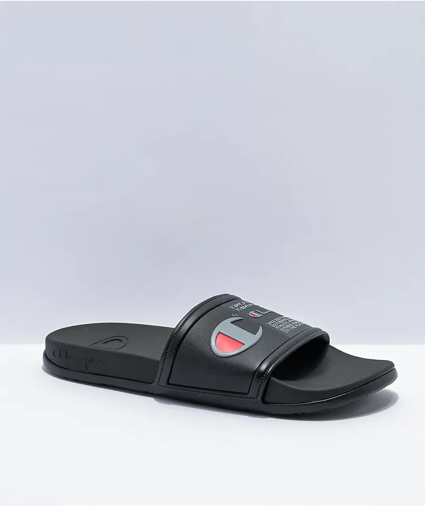 Champion Squish Black & Concrete Slide Sandals