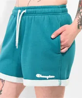 Champion Two Tone Green Sweat Shorts