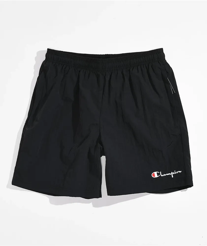 Champion Warm Up Black Nylon Shorts