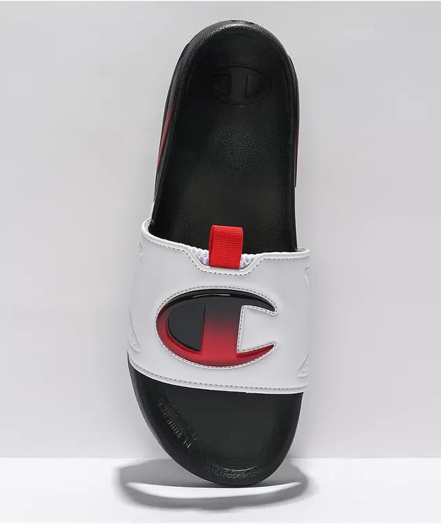 Champion XG Tech Black, White & Scarlet Red Slide Sandals | Mall of America®