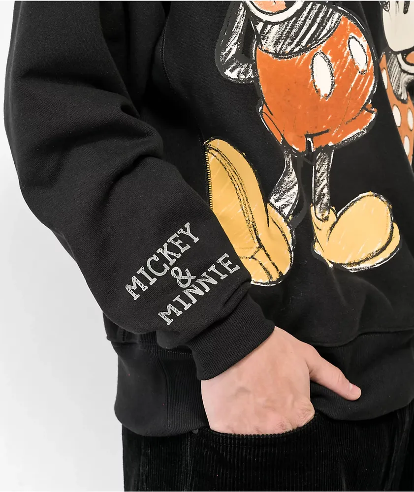 Champion x Disney Mickey & Minnie Black Crewneck Sweatshirt