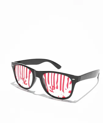 Chip Red Drip Clear Glasses