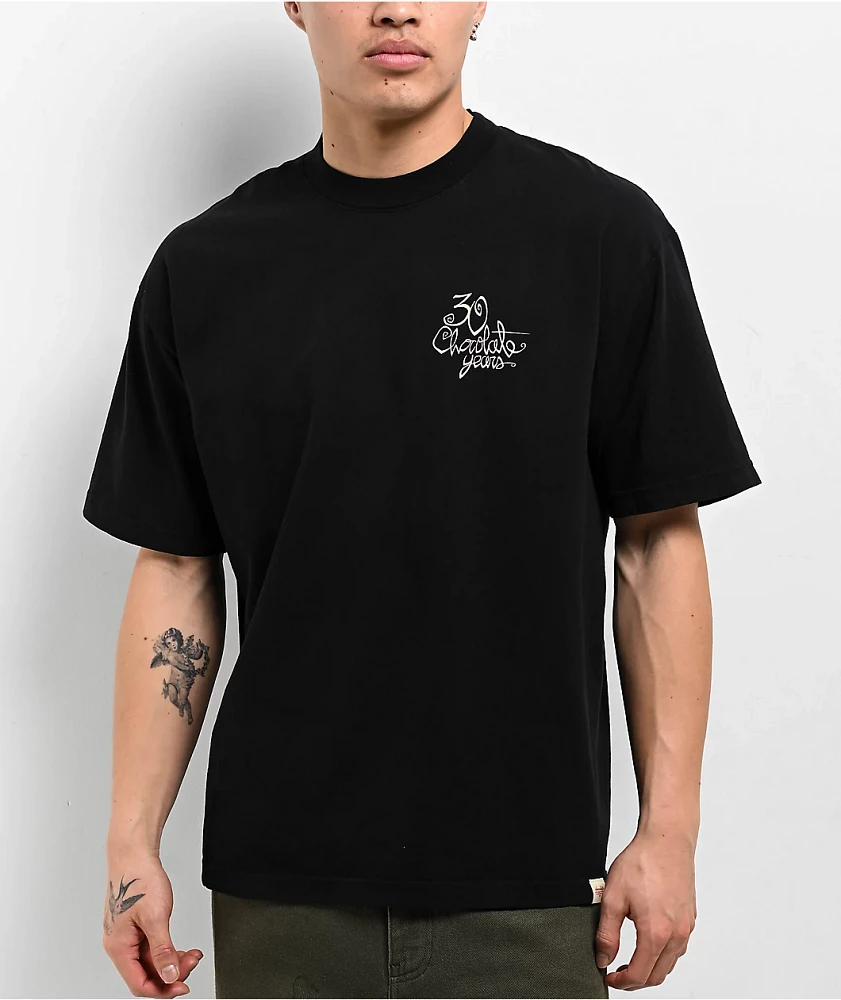 Chocolate 30 Years Garment Dye Black T-Shirt