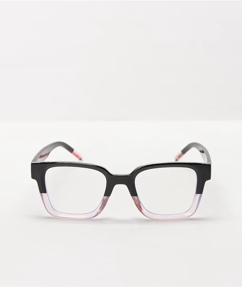 Chunky Black & Pink Blue Light Glasses