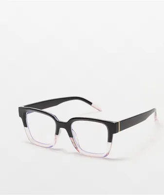 Chunky Black & Pink Blue Light Glasses