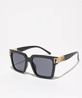 Chunky Lux Black Square Sunglasses