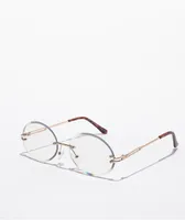 Clear Frameless Oval Sunglasses