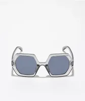 Clear Grey Hexagon Sunglasses