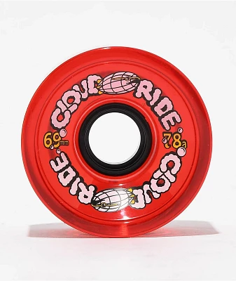 Cloud Ride 69mm 78a Clear Red Cruiser Wheels