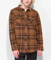 Coal Free Fall Brown Plaid Flannel Shirt