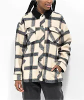 Coal Sheila Cream Plaid Shacket