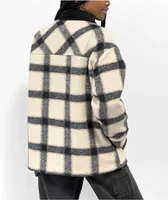 Coal Sheila Cream Plaid Shacket