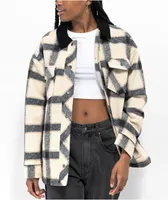 Coal Sheila Cream Plaid Shacket