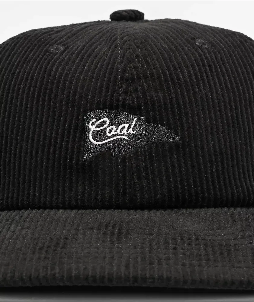 Coal The Whidbey Black Corduroy Strapback Hat